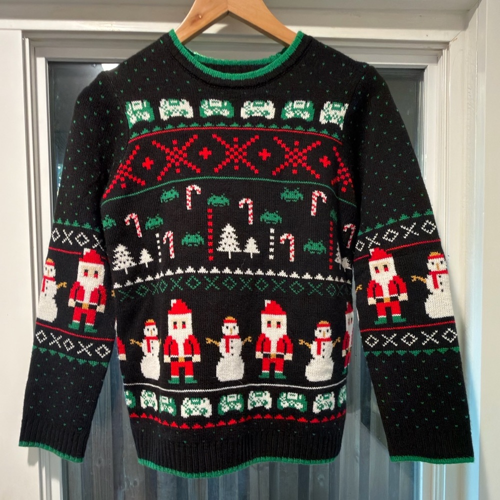 Holiday Time Space Invaders Inspired Sweater